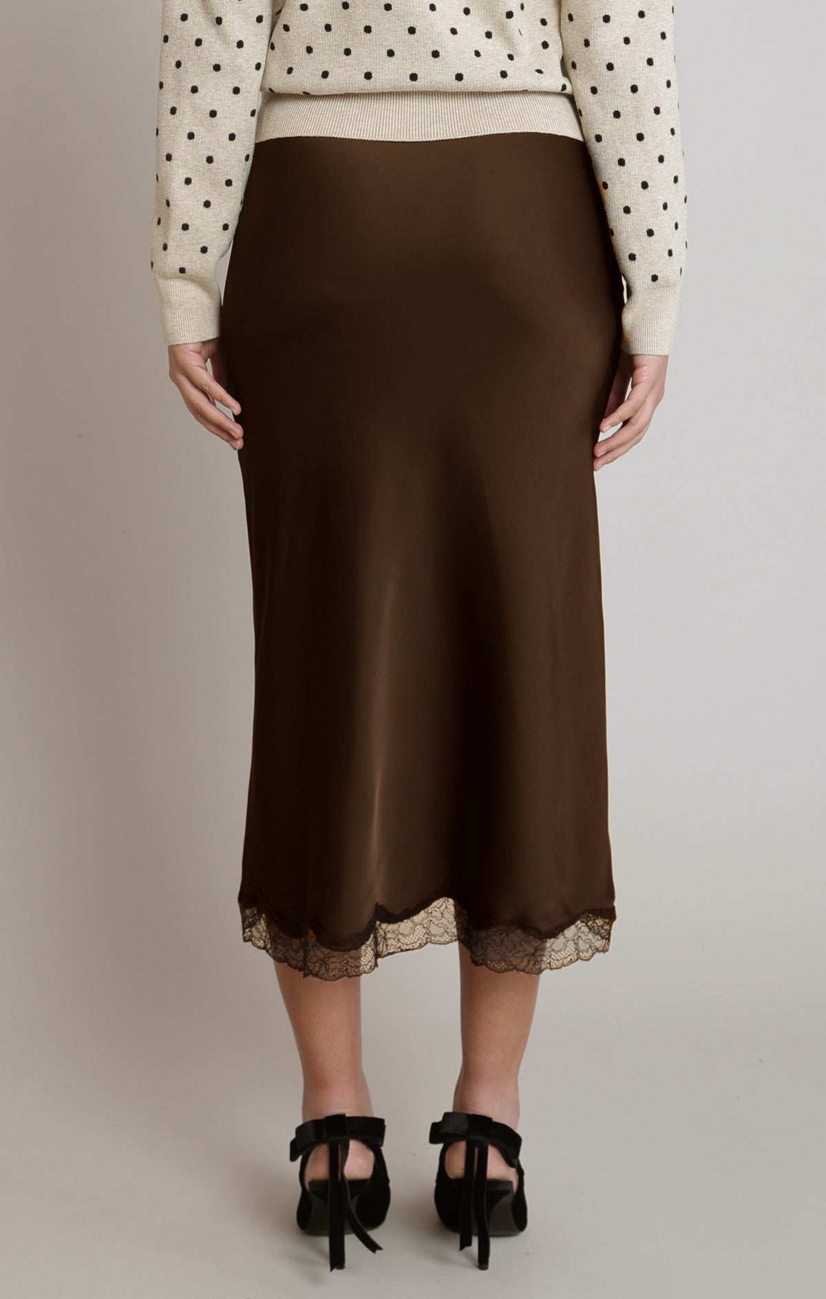 Chocolate Satin Skirt