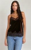 vera velvet cami chocolate brown lace
