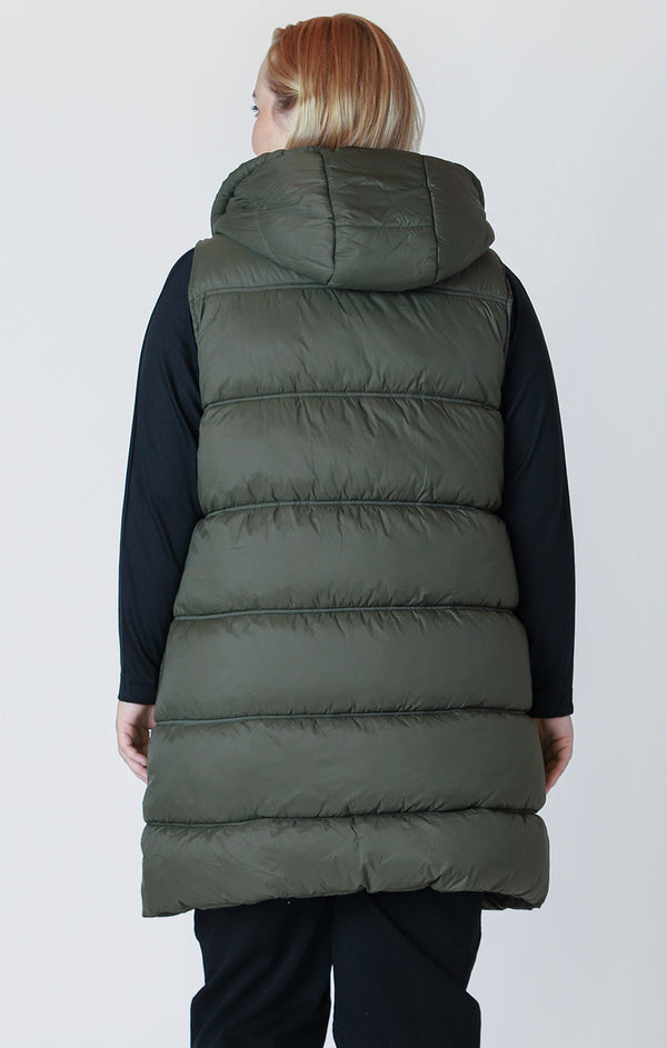 Kyla Curvy Hooded Puffer Vest