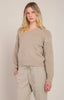 tess knit oatmeal sweater embroidered floral