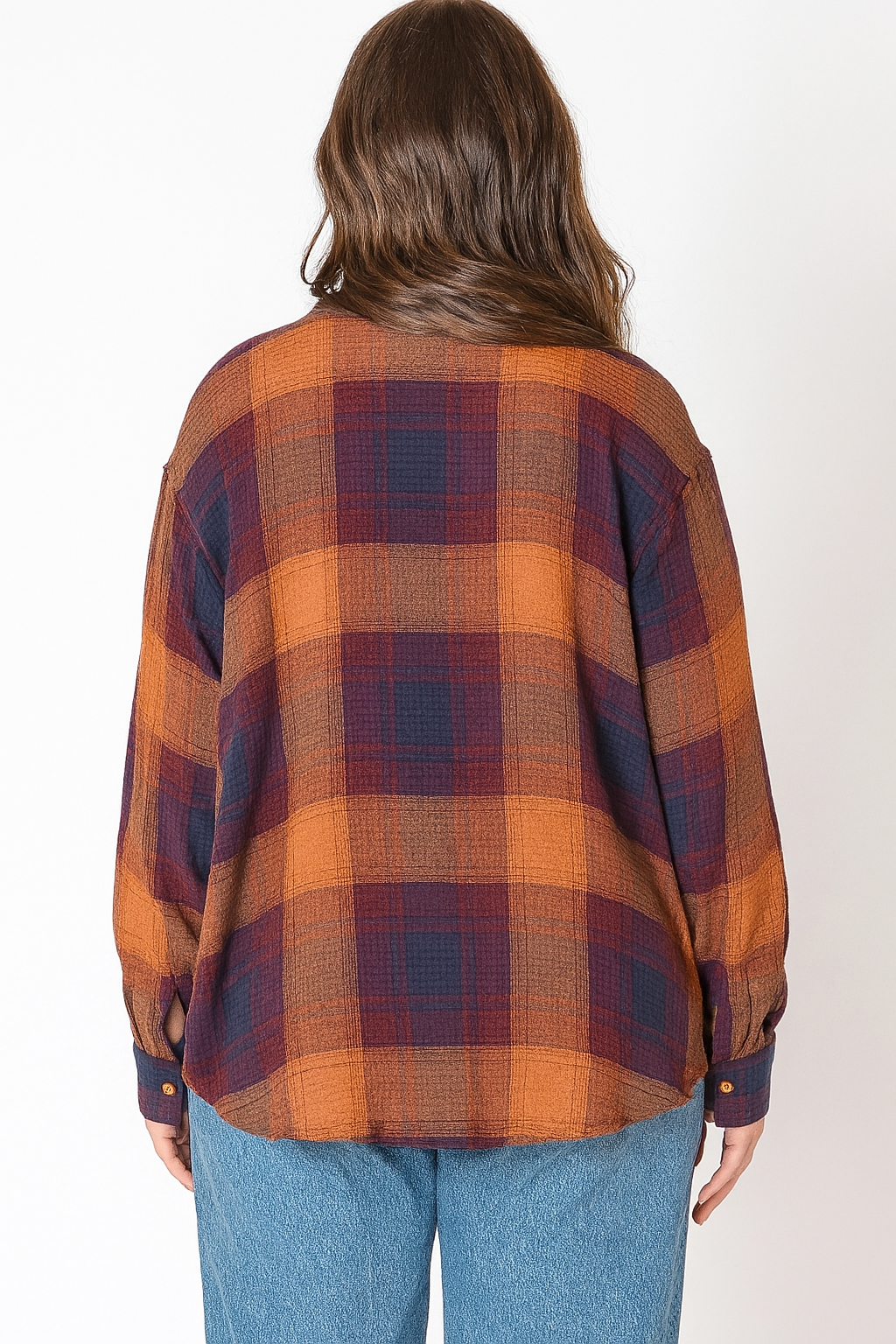 Plum Plaid Curvy Shirt