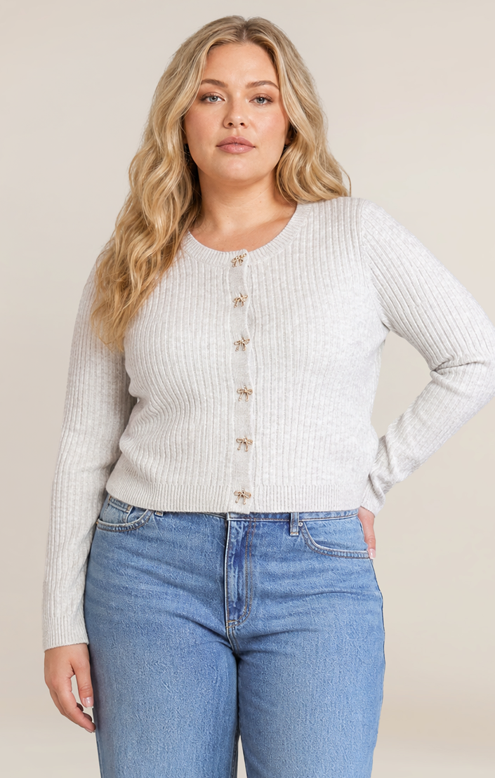 Dex bow curvy cardigan