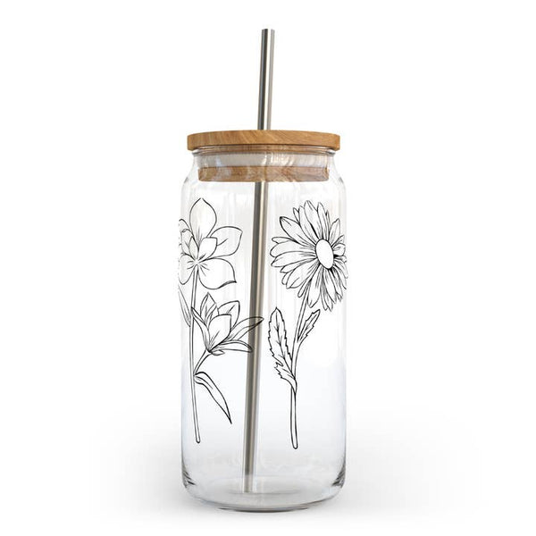 Wildflower Glass Tumbler - Distractions Clothing