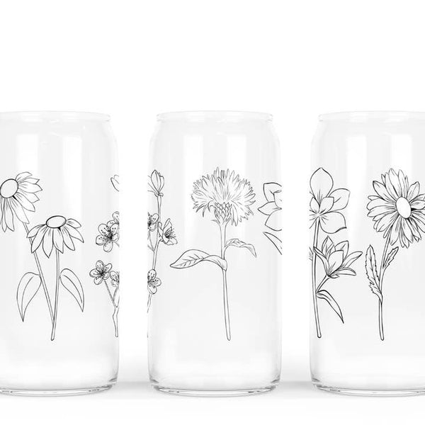 Wildflower Glass Tumbler - Distractions Clothing