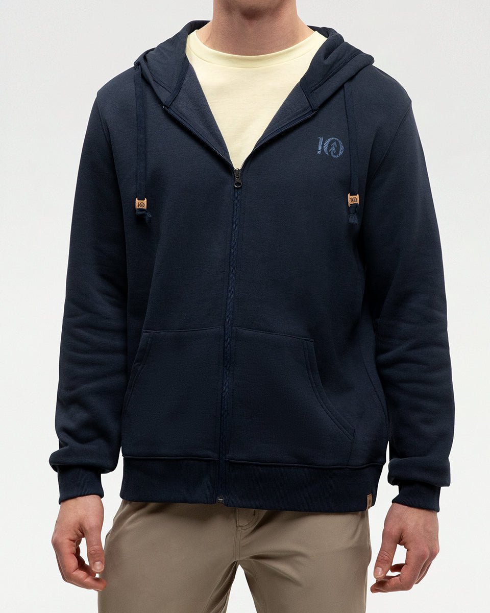 Woodblock Ten Zip Hoodie - Distractions Clothing