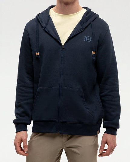 Woodblock Ten Zip Hoodie - Distractions Clothing