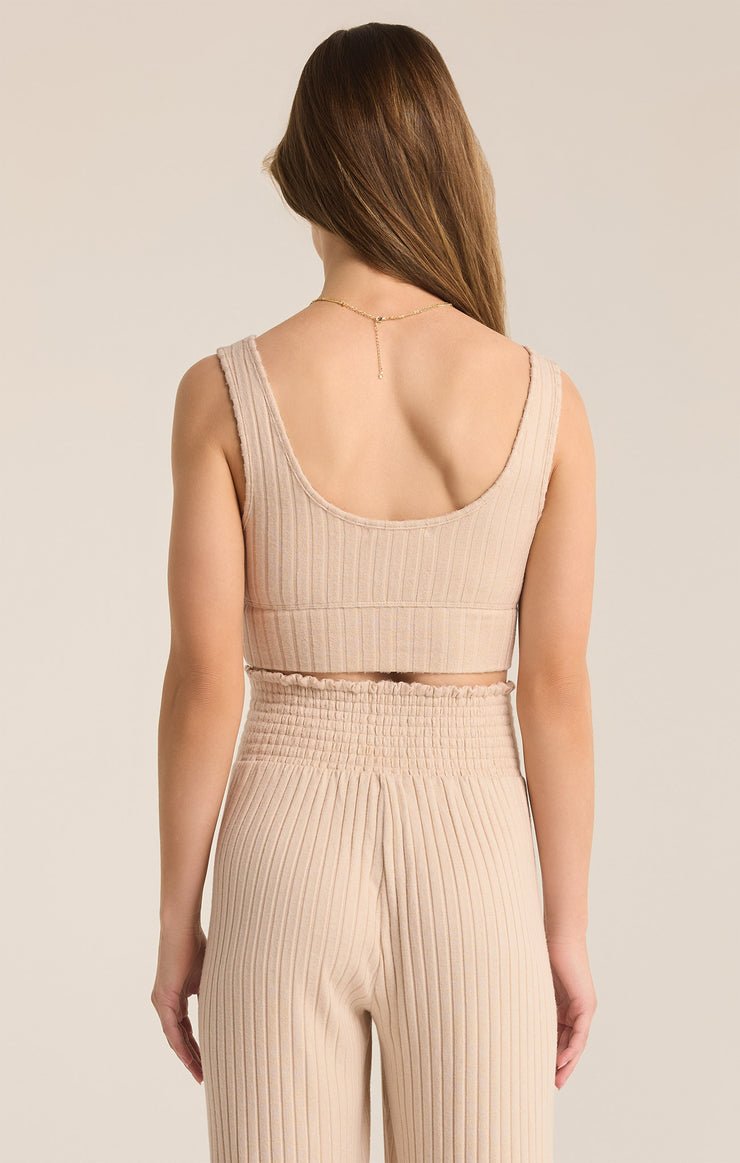 Zoe Silky Rib Tank Bra - Distractions Clothing