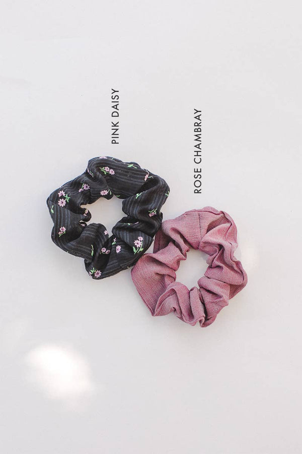 Rose Chambray Hair Tie