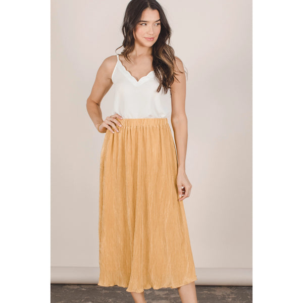 Retro Pleated Midi Skirt