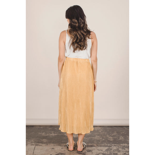 Retro Pleated Midi Skirt