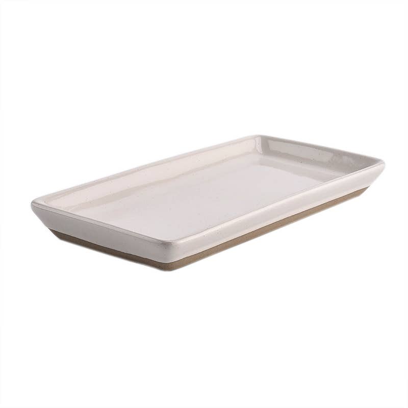 Cream Speckled Stoneware Tray - Distractions Clothing