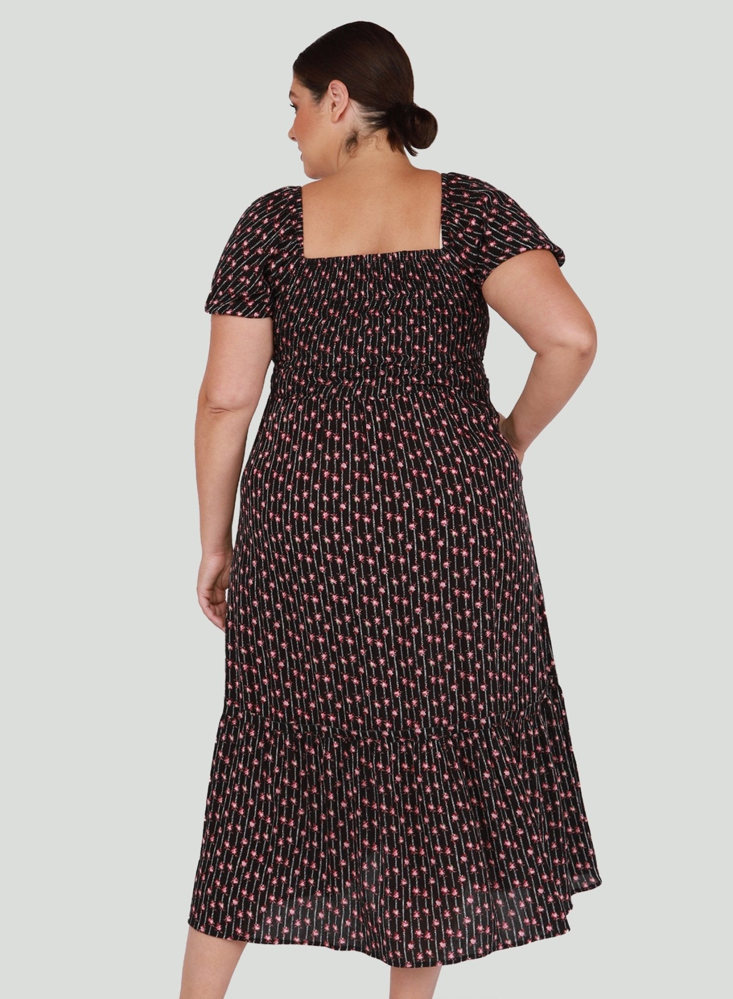 Curvy Fancy Floral Maxi Dress - Distractions Clothing