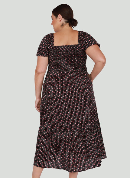 Curvy Fancy Floral Maxi Dress - Distractions Clothing