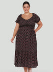 Curvy Fancy Floral Maxi Dress - Distractions Clothing