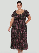 Curvy Fancy Floral Maxi Dress - Distractions Clothing