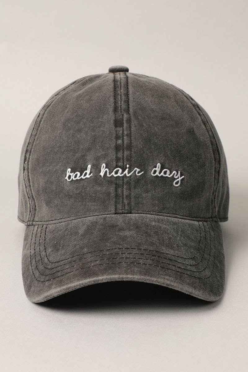 Fashion City - bad hair day Lettering Embroidery Baseball Cap - Distractions Clothing