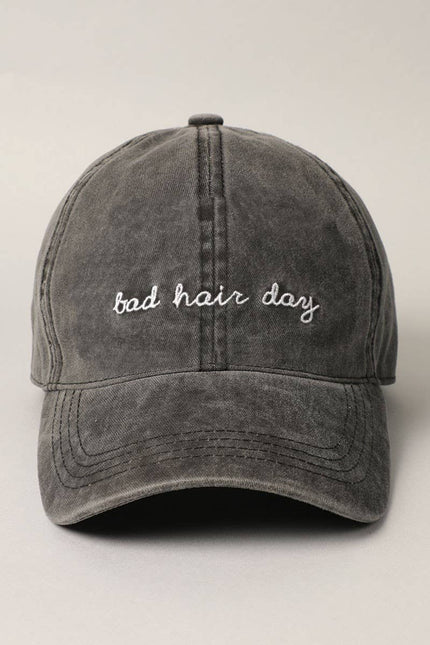 Fashion City - bad hair day Lettering Embroidery Baseball Cap - Distractions Clothing