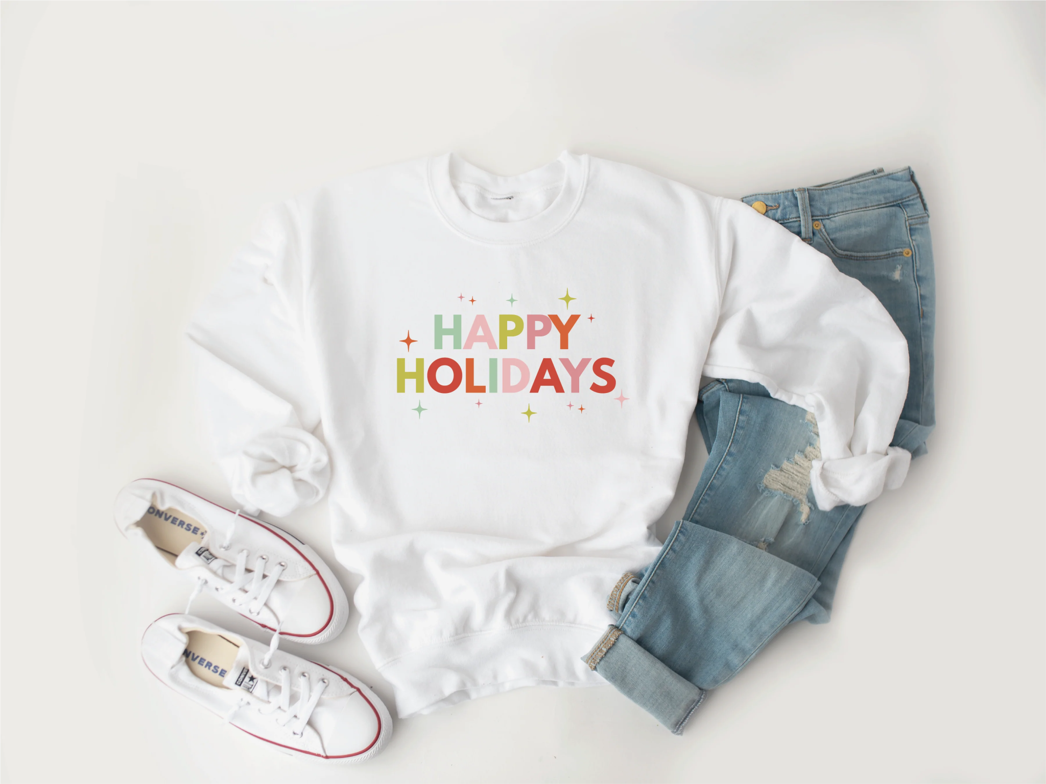 Happy Holidays Crew Neck - Distractions Clothing