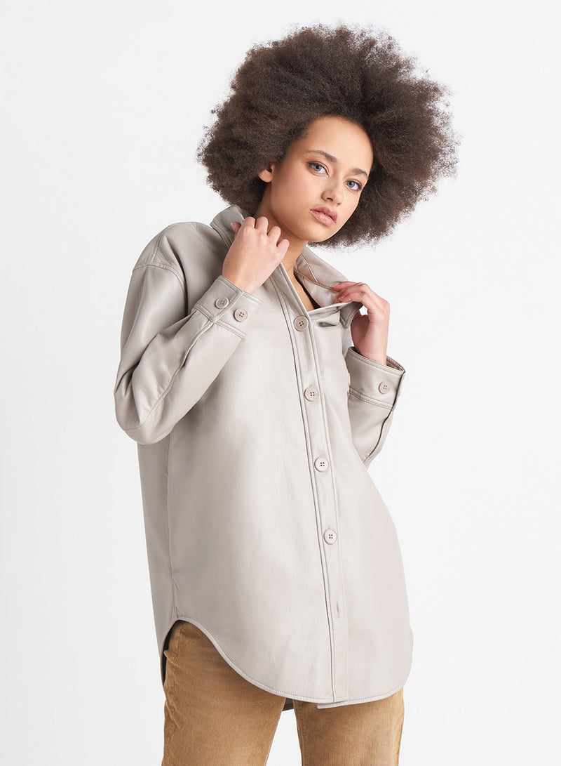 Leah Leather Shacket - Distractions Clothing