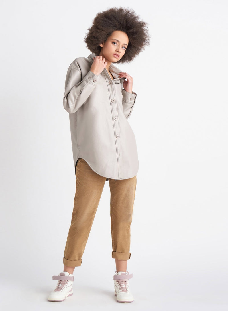 Leah Leather Shacket - Distractions Clothing