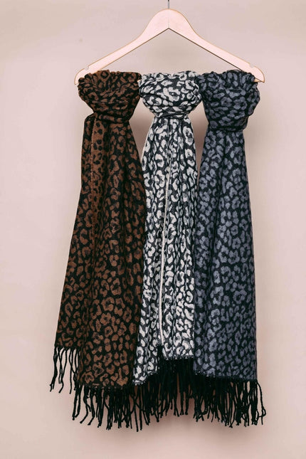 Leopard Jacquard Scarf - Distractions Clothing