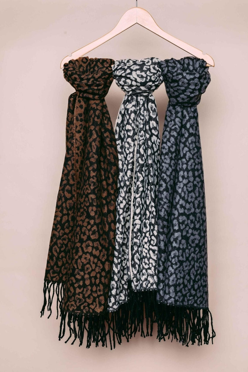 Leopard Jacquard Scarf - Distractions Clothing