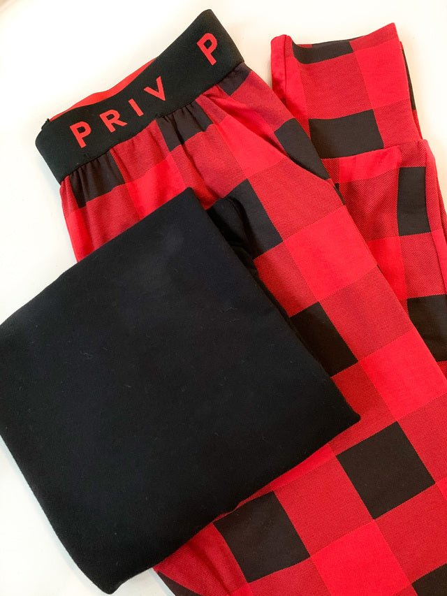 Mens Buffalo Check Lounge Set - Distractions Clothing