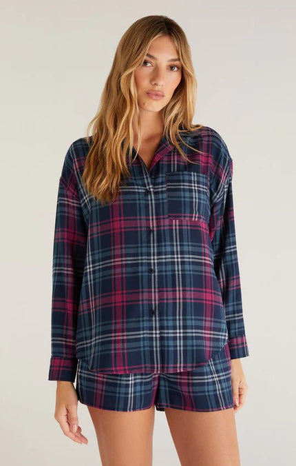 Midnight Road Trip Plaid Shirt - Distractions Clothing