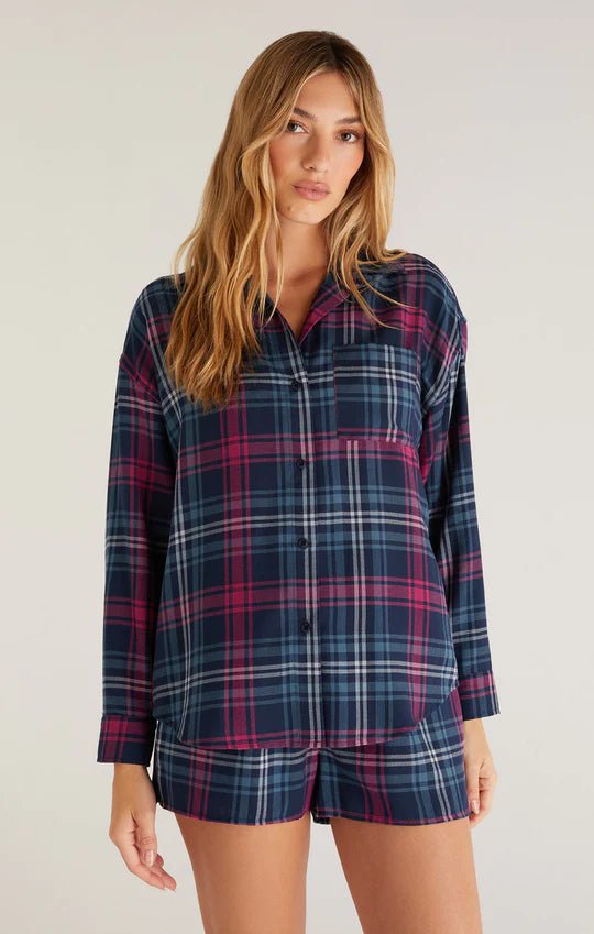 Midnight Road Trip Plaid Shirt - Distractions Clothing