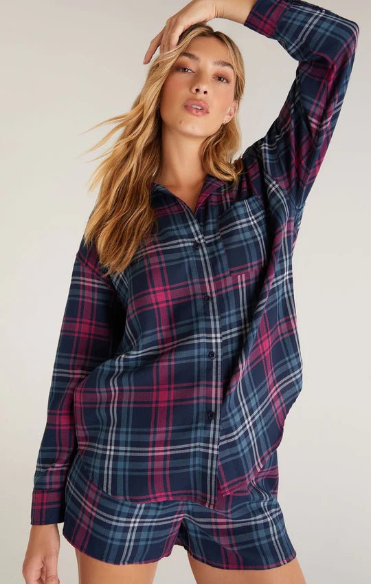 Midnight Road Trip Plaid Shirt - Distractions Clothing