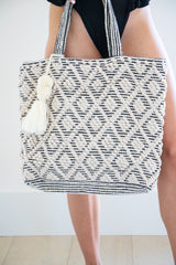 Neutral Blue Errand Tassle Bag - Distractions Clothing