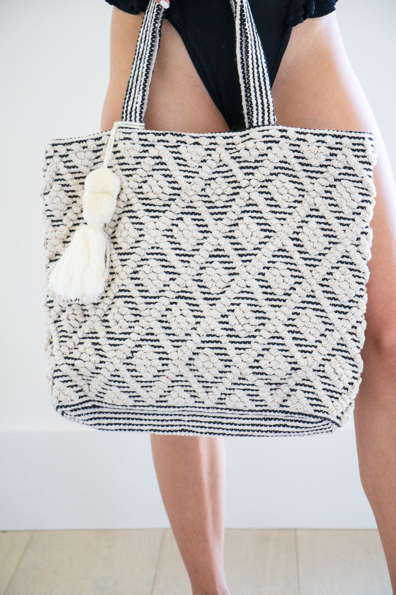 Neutral Blue Errand Tassle Bag - Distractions Clothing