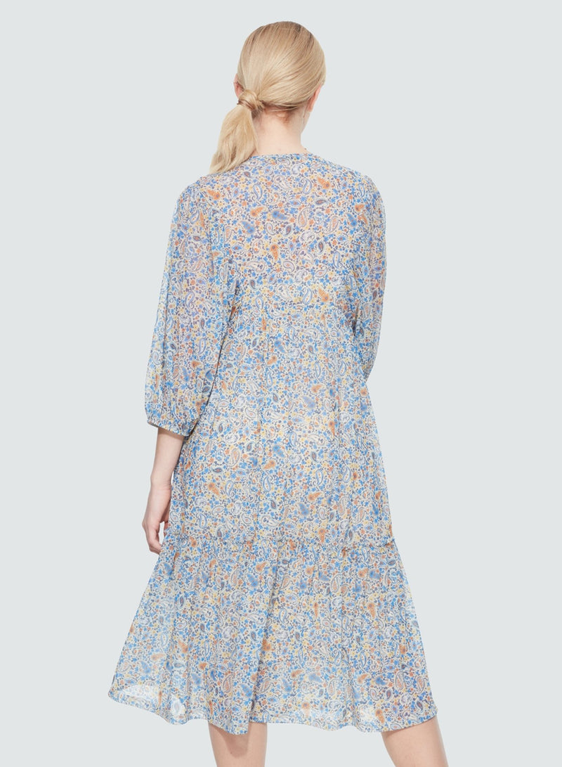 Paisley Mesh Tiered Dress - Distractions Clothing