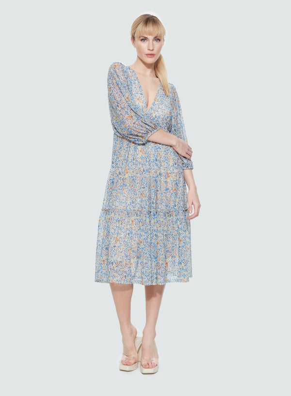Paisley Mesh Tiered Dress - Distractions Clothing
