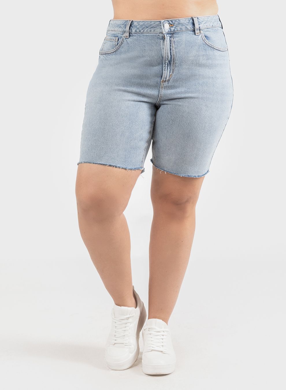 Raw Hem Bermuda Short - Curvy - Distractions Clothing