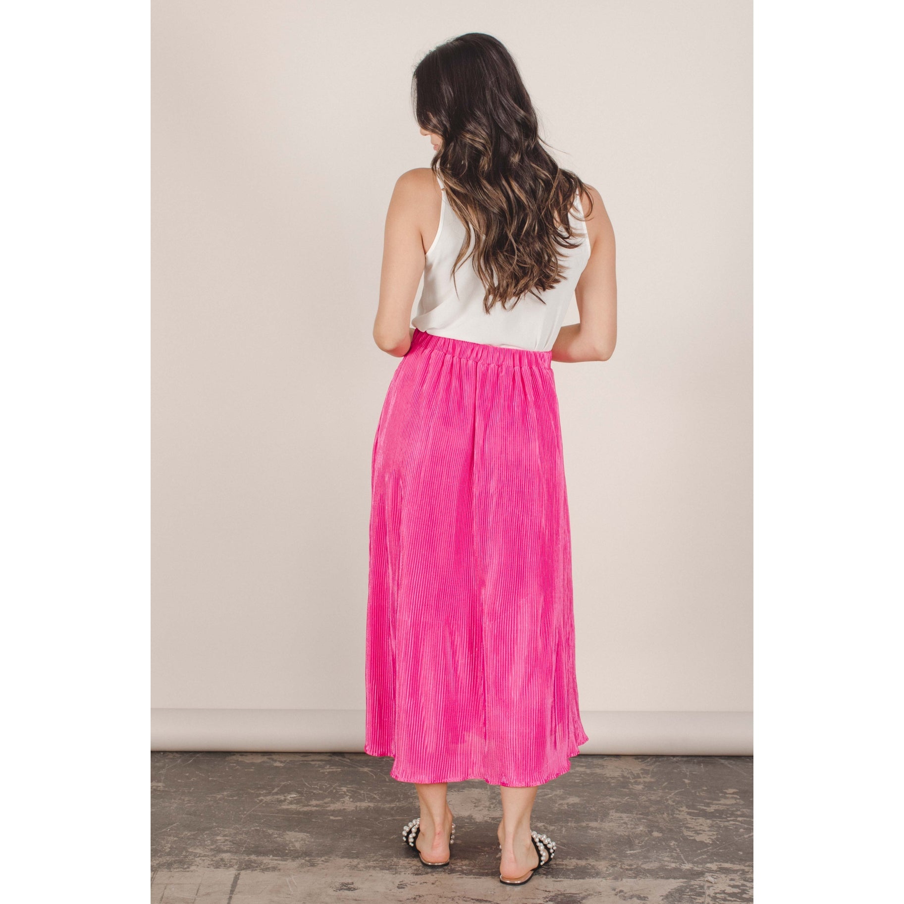 Retro Pleated Midi Skirt - Distractions Clothing