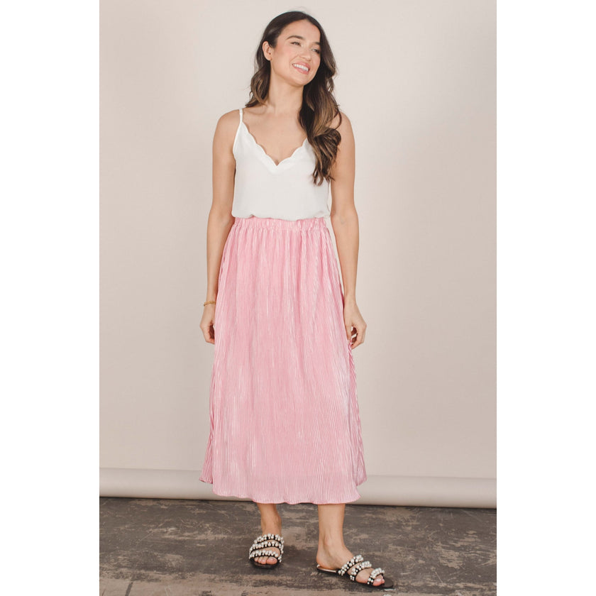 Retro Pleated Midi Skirt - Distractions Clothing
