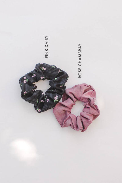 Rose Chambray Hair Tie - Distractions Clothing