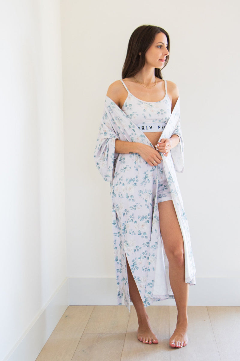 White Rose Kimono Robe - Distractions Clothing