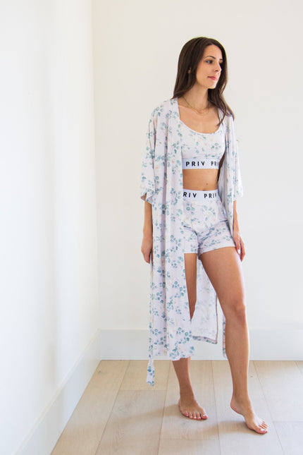 White Rose Kimono Robe - Distractions Clothing