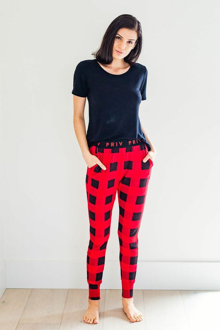 Womens Buffalo Check Lounge Set - Distractions Clothing