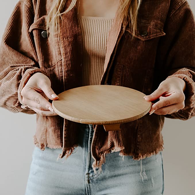 Wood Pedestal Stand - Distractions Clothing