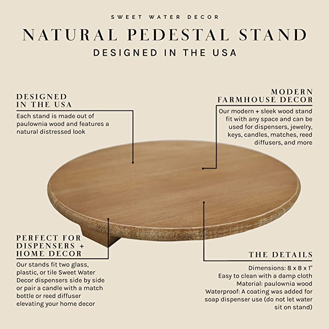 Wood Pedestal Stand - Distractions Clothing
